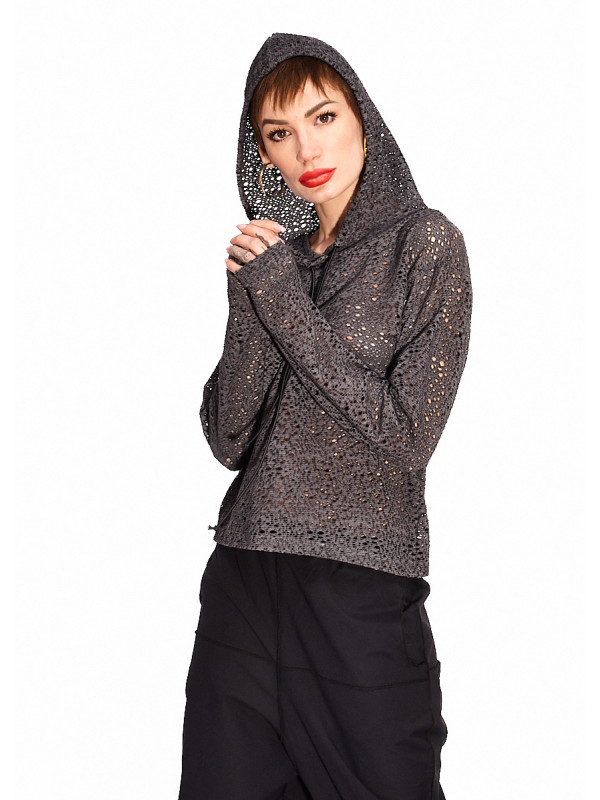 Sweatshirt jacquard mesh Top  VSTL